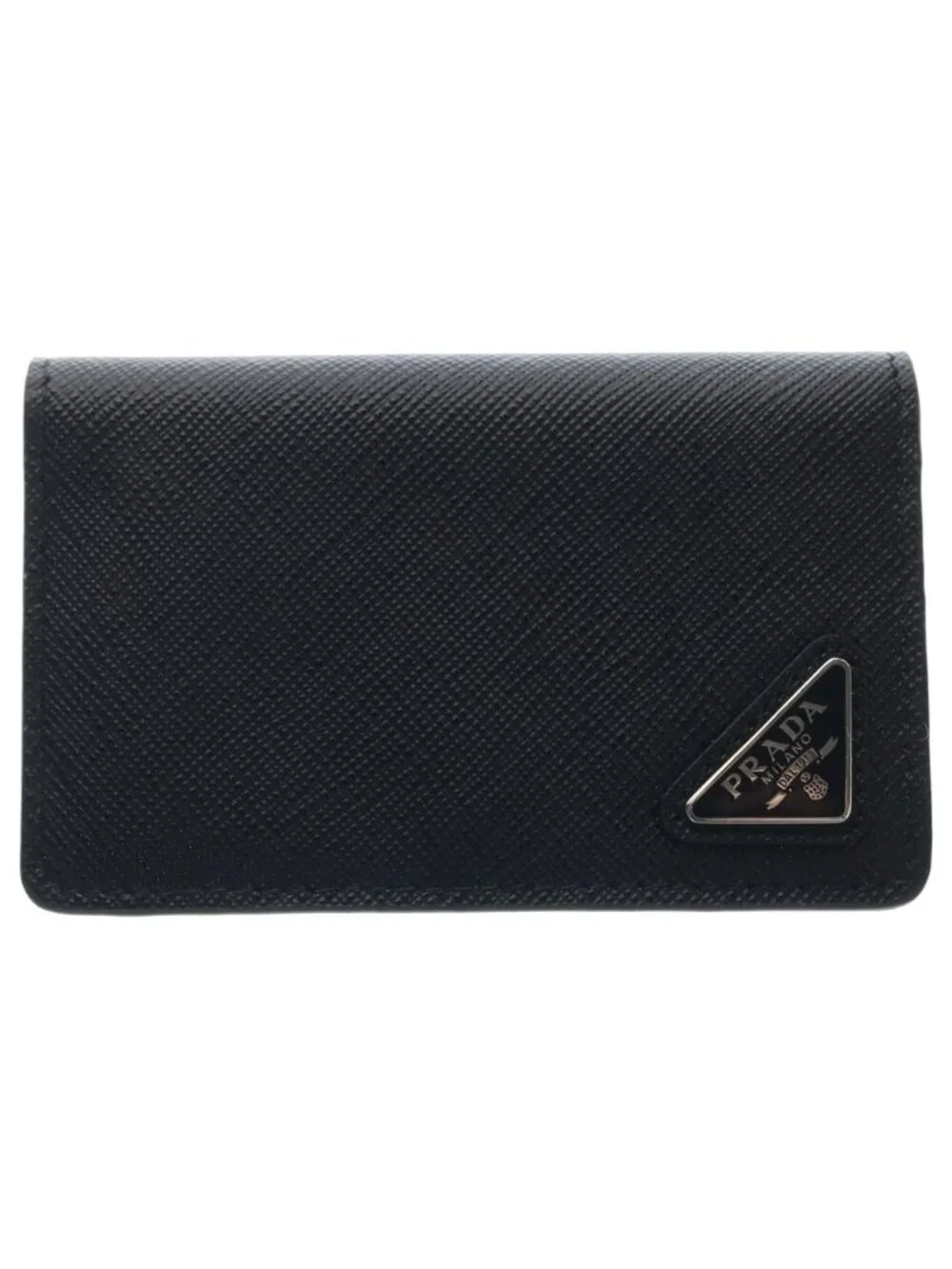 Prada Saffiano Leather Card Case Business Holder Black